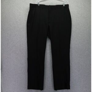 Billy London Pants Mens 40x32 Dress Slacks Suit Business Formal Flat Front Black